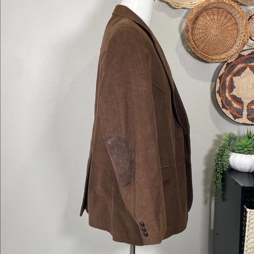 Vintage Brown Corduroy Blazer Mens Size 46R Western Cowboy Jacket Sport Coat